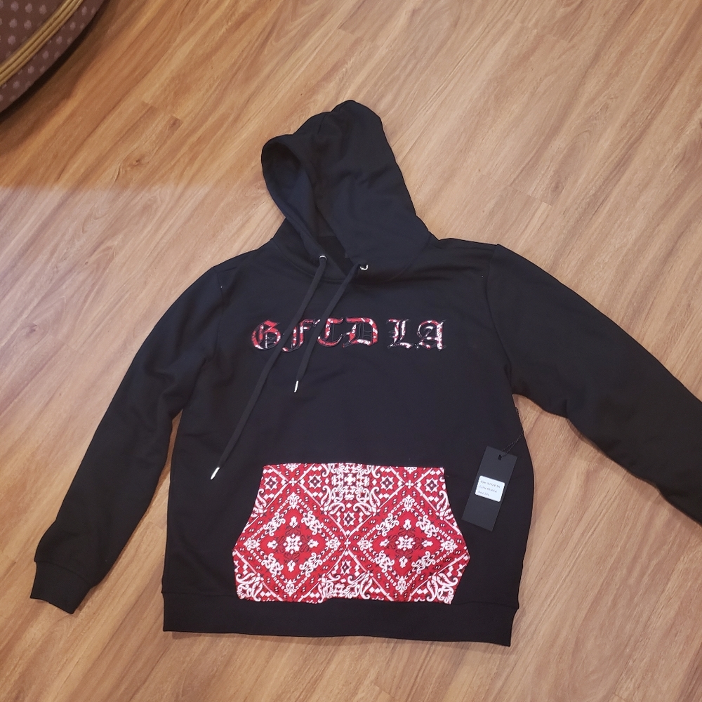 Gftd LA Hoodie Black/Red Bandana Men's Size 2xl